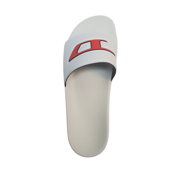 Diesel Mens  Shoes SA-Mayemi D Slip On Comfort Slide Sandals White Red - Picture 5 of 7